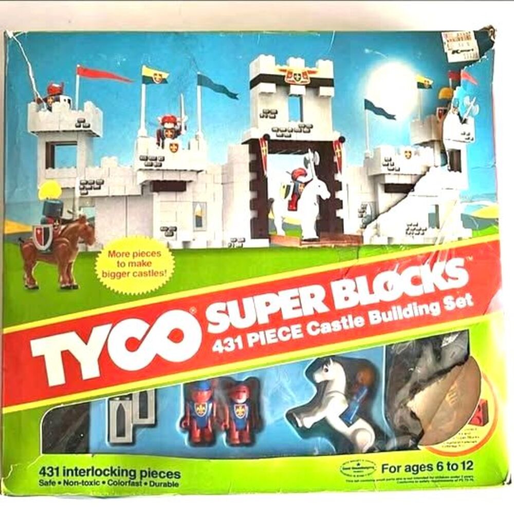Vintage Tyco Super Blocks 431-Piece Castle Building Set from 1985